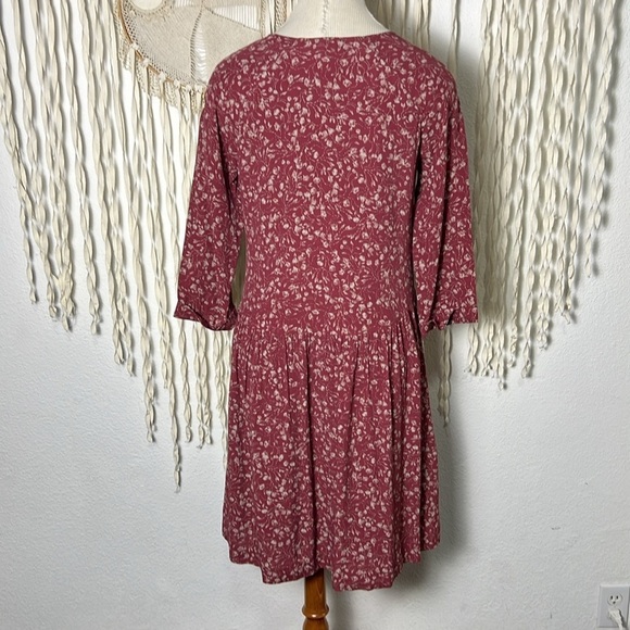 Garnet Hill Bohemian Pocket Detail Wine Colored Foral Print Size 02 - Picture 3 of 15